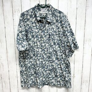 Vintage Columbia Button Up Men's XL Tropical Abstract Fish Pattern Short Sleeve